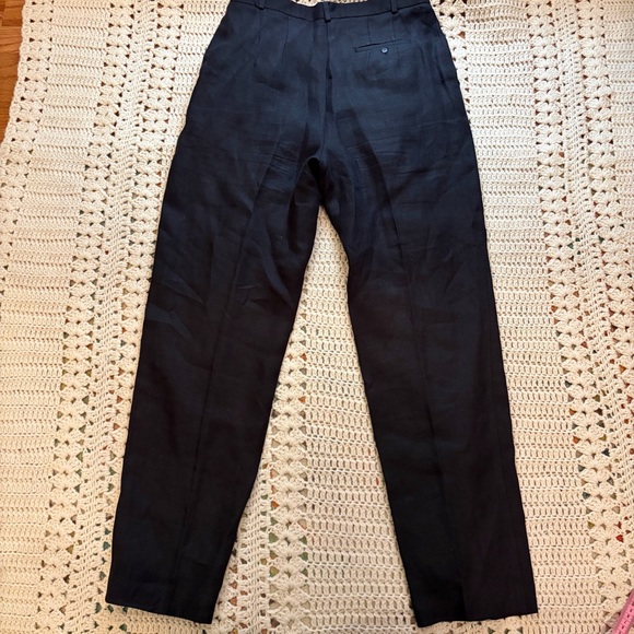 Talbots Vintage Irish Linen Black High-Rise Pleated Trousers Size 6 - altered - Picture 11 of 16